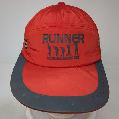 Red Baseball Cap One Size Golf Swing Runner Take The Curve Nylon Strapback Hat