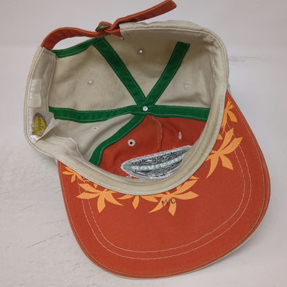 Survivor 5 Panel Orange Hat OSFM Outwit Outplay Outlast Palm Trees Adjustable