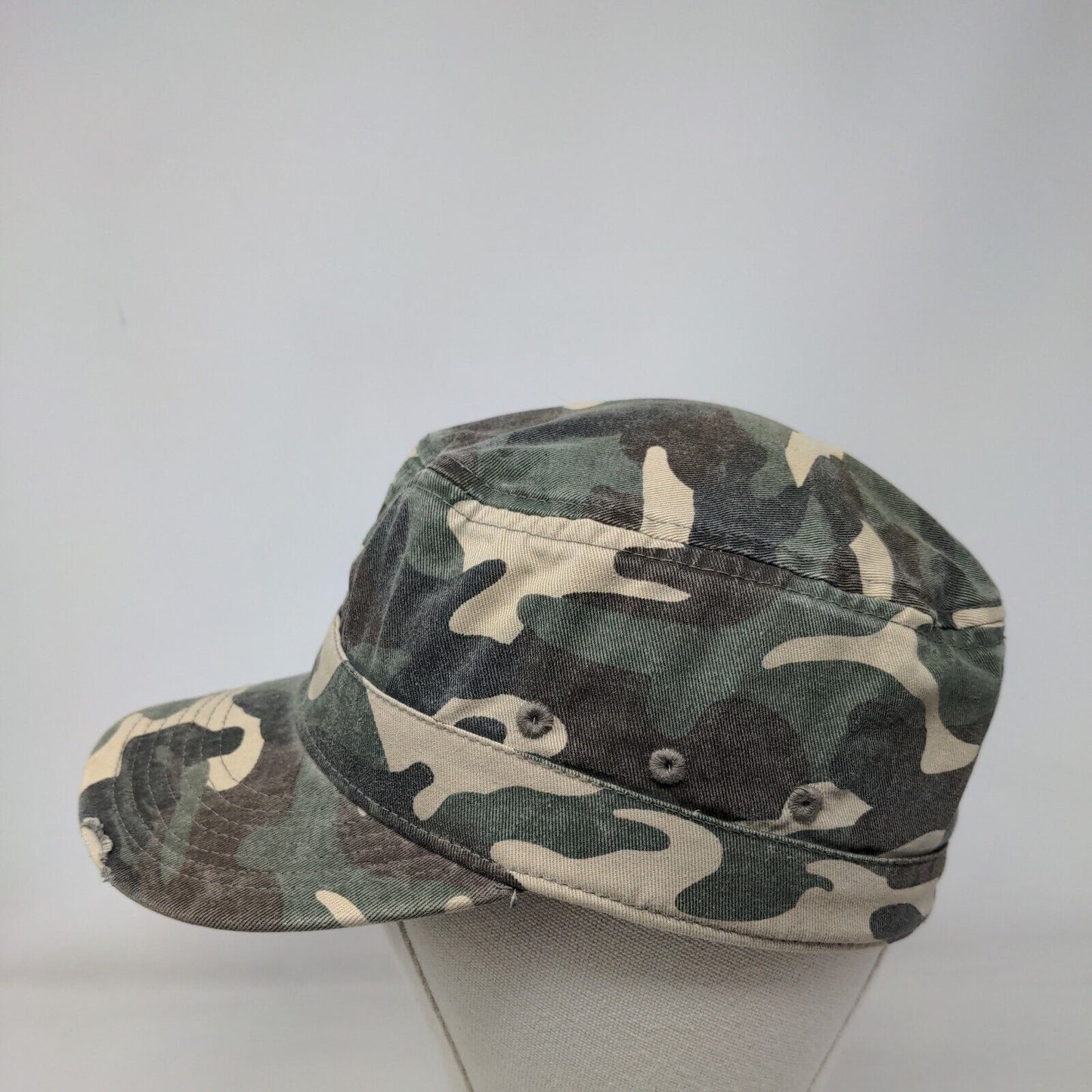 Unbranded Fitted Cadet Army Cap Hat Camouflage One Size Vent Holes Blank