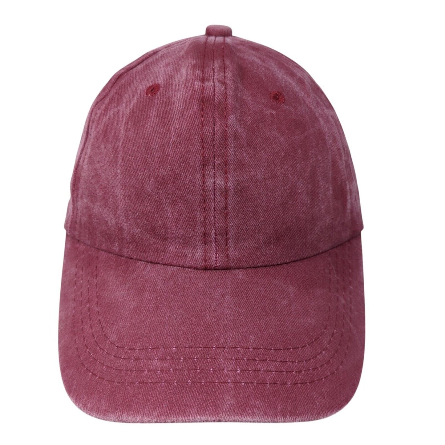 Unbranded Slideback Hat Red One Size Adjustable Vented Holes 6 Panel Blank