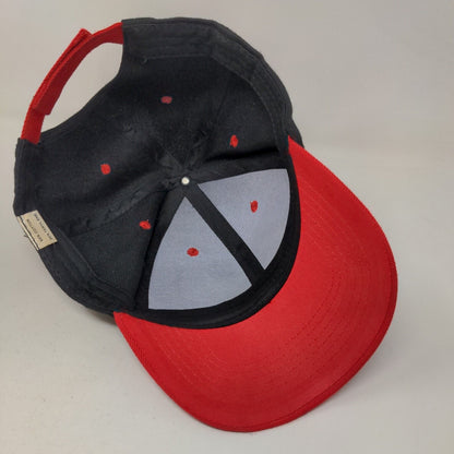 Unbranded Boy's Strapback Hat Black Red Graphic Logo Adjustable