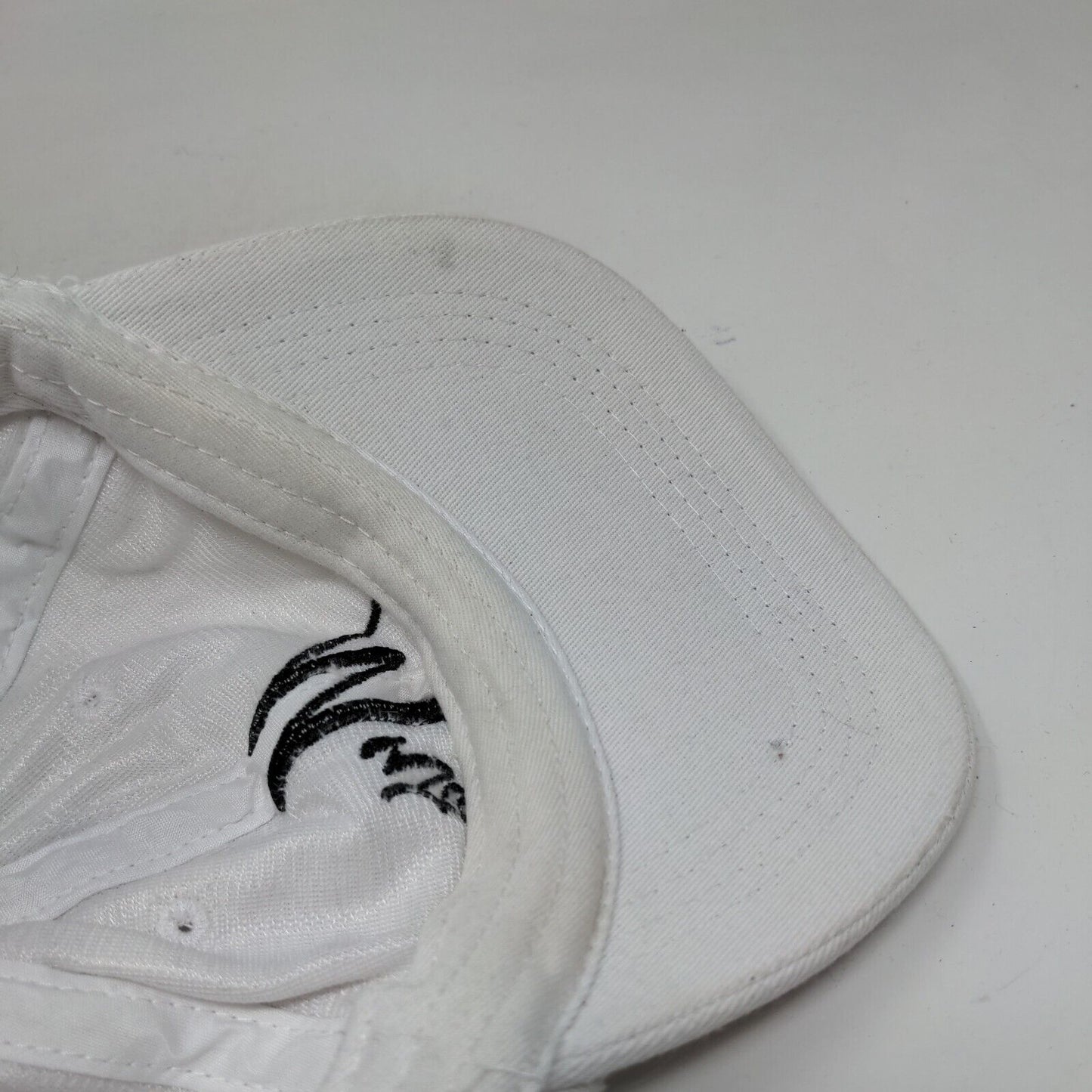 Mrs. Slideback Hat White One Size Adjustable Embroidered Vented Holes 6 Panel