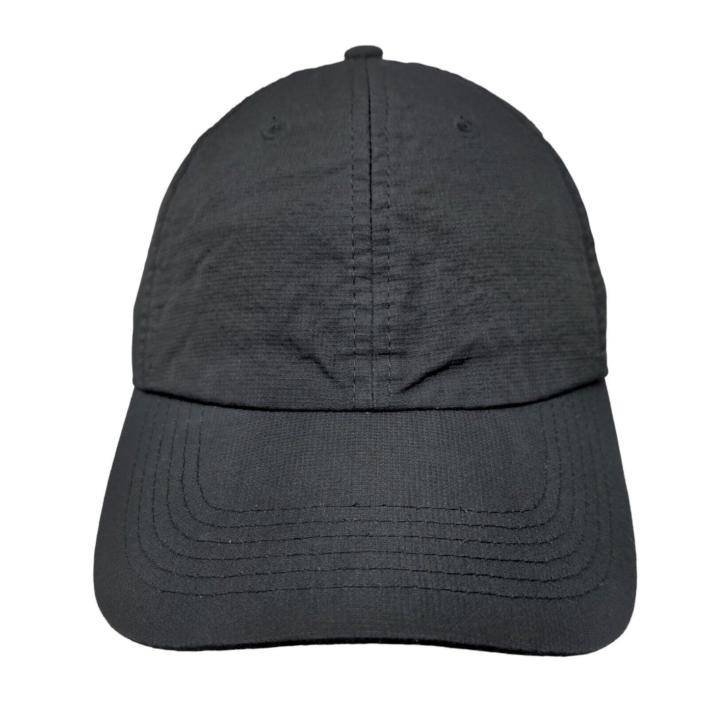 FMC Strapback Pinnacle Hat Black OSFA Embroidered Vented Holes Blank Antigua