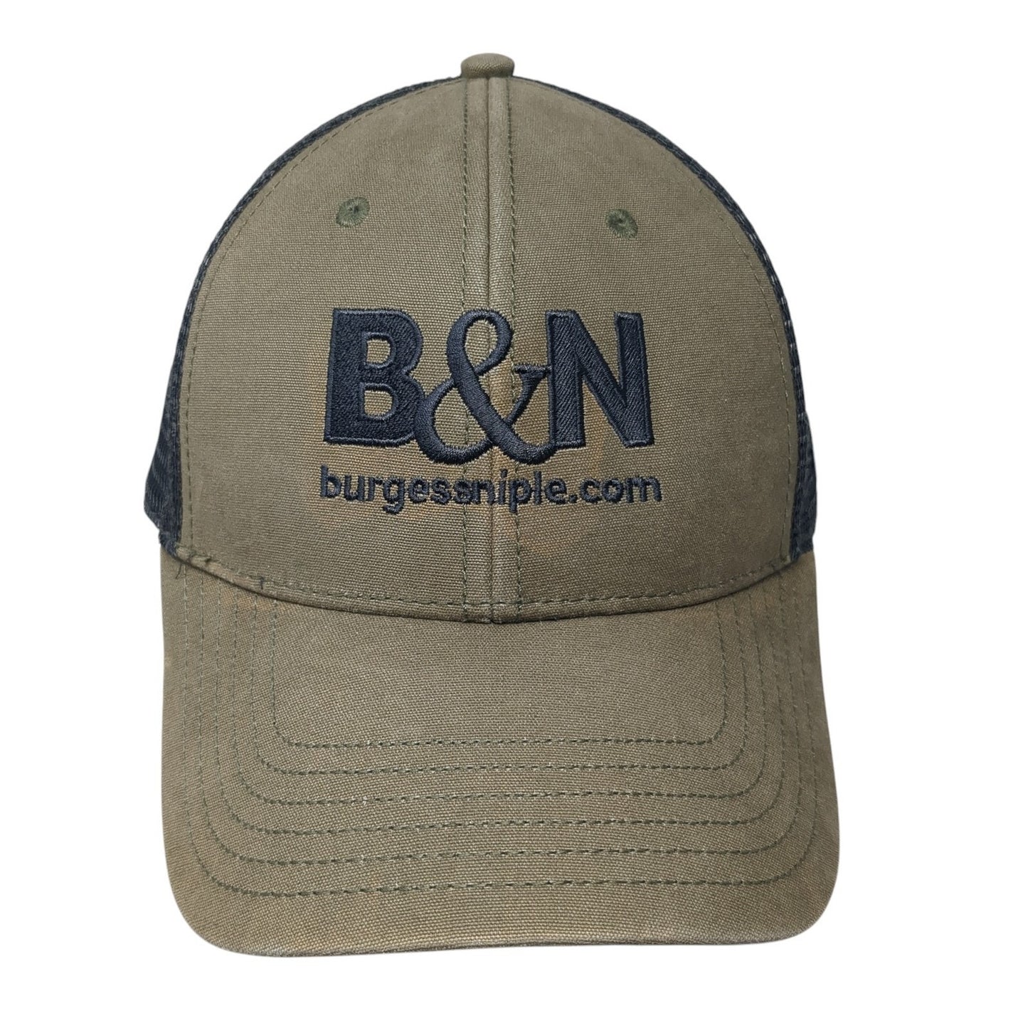 B&N Burges Sniple.com Trucker Hat Brown OS Adjustable Embroidered Mesh Back