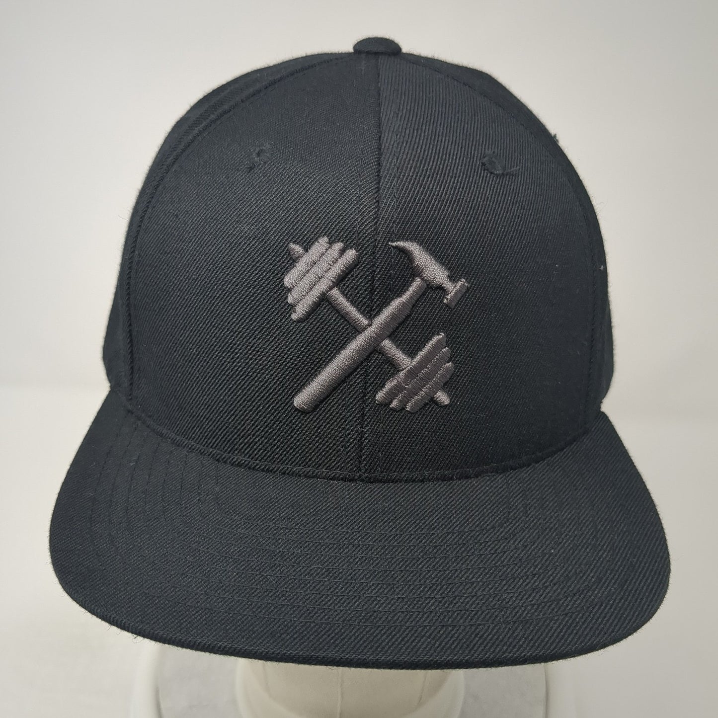 The Classics Yupoong Snapback Hat Black One Size Embroidered Logo