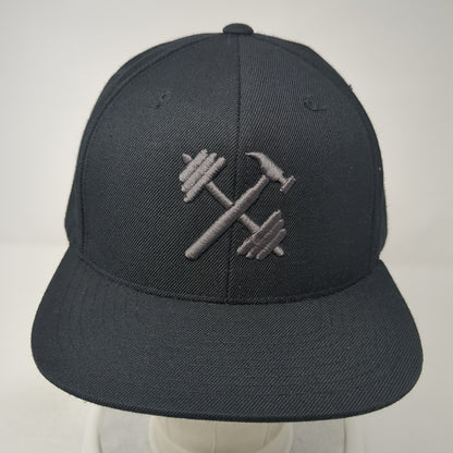 The Classics Yupoong Snapback Hat Black One Size Embroidered Logo