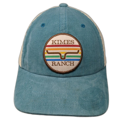 Kimes Ranch Trucker Hat Blue One Size Corduroy Patch Snapback Mesh Back Cap