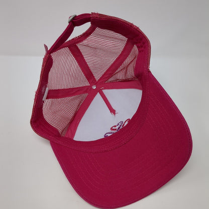 Jamberry Slideback Mesh Back Trucker Hat Pink OSFA Adjustable Embroidered