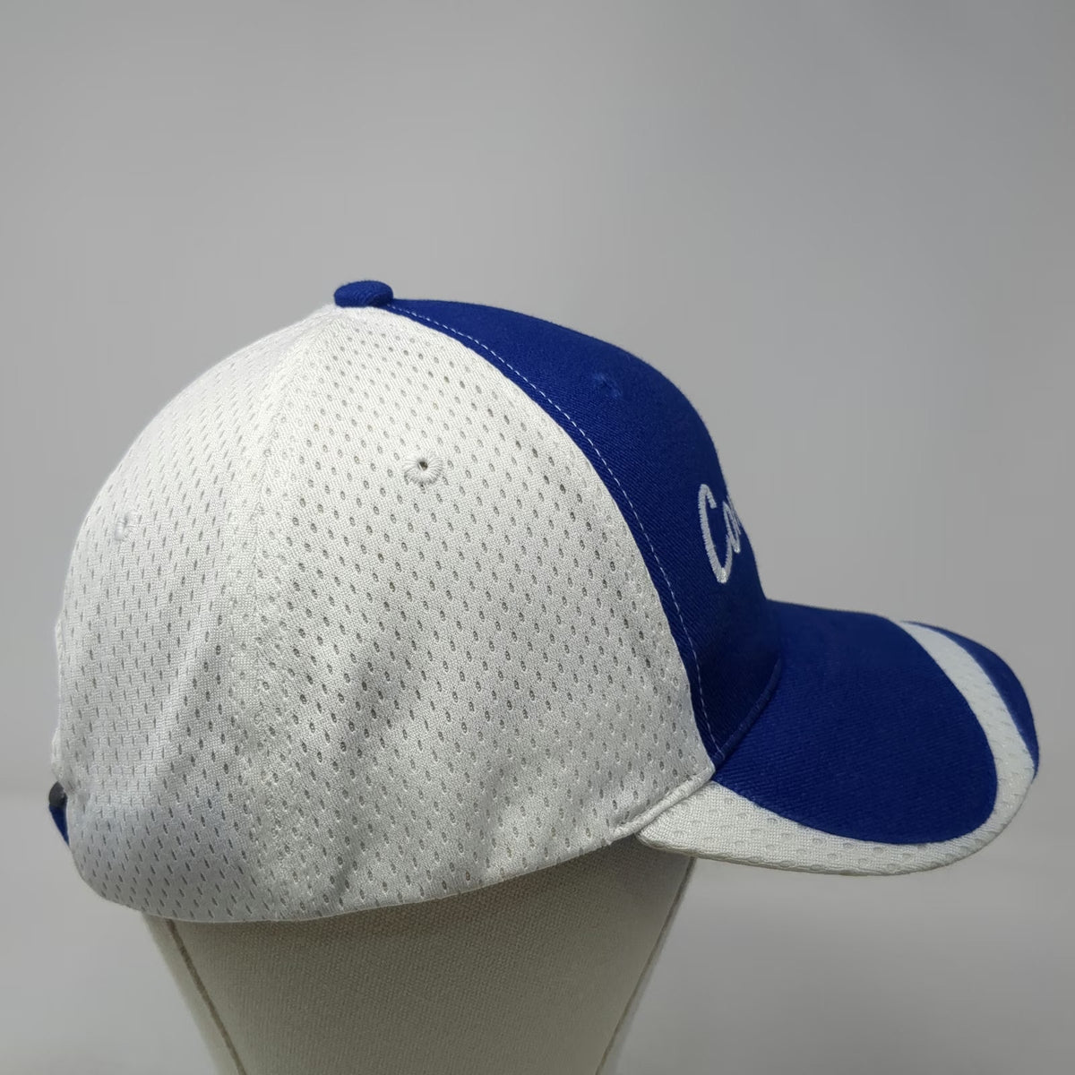 Con-way Script Logo Baseball Cap Blue White One Size Mesh Back Slideback Hat