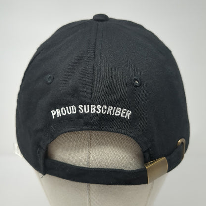 GQ Slideback Hat Black One Size Embroidered Proud Subscriber 6 Panel