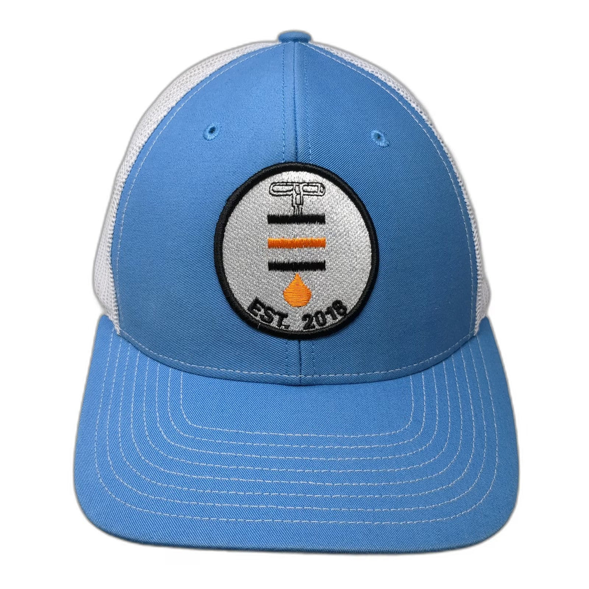 Richardson Baseball Cap Blue One Size Trucker Mesh Snapback Est 2018 Patch Hat