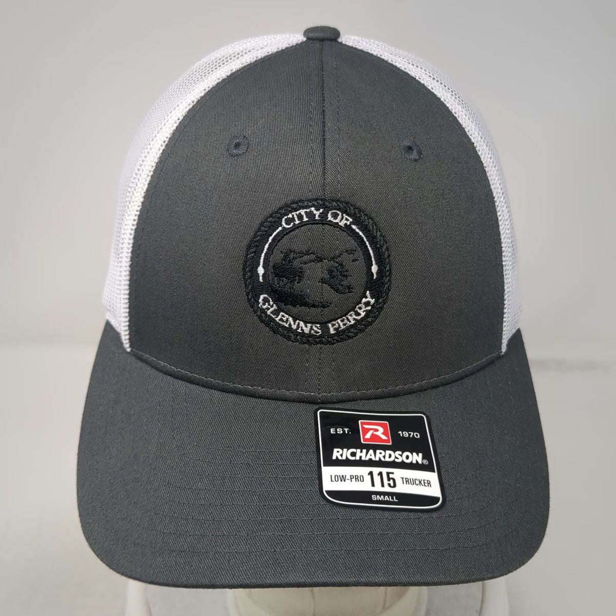 Richardson Trucker Hat Gray White S City Of Glenns Ferry Mesh Back Snapback