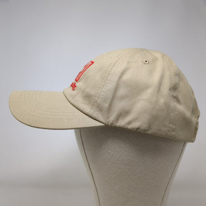 Hornady Strapback Hat Tan OSFA Adjustable Embroidered Vented Holes 6 Panel
