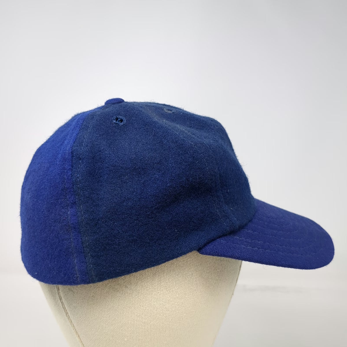 MacGregor Baseball Cap Blue 7 Wool Leather Sweatband Fitted Hat Vintage