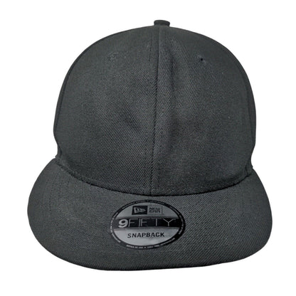 New Era Snapback Hat Black One Size Solid 6 Panel Vent Holes Blank