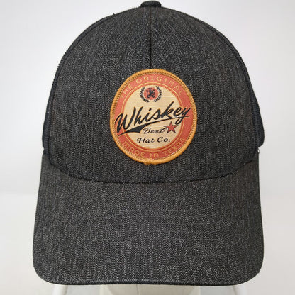 Pacific Headwear Trucker Hat Black OSFM Whiskey Bent Denim Patch Texas Snapback