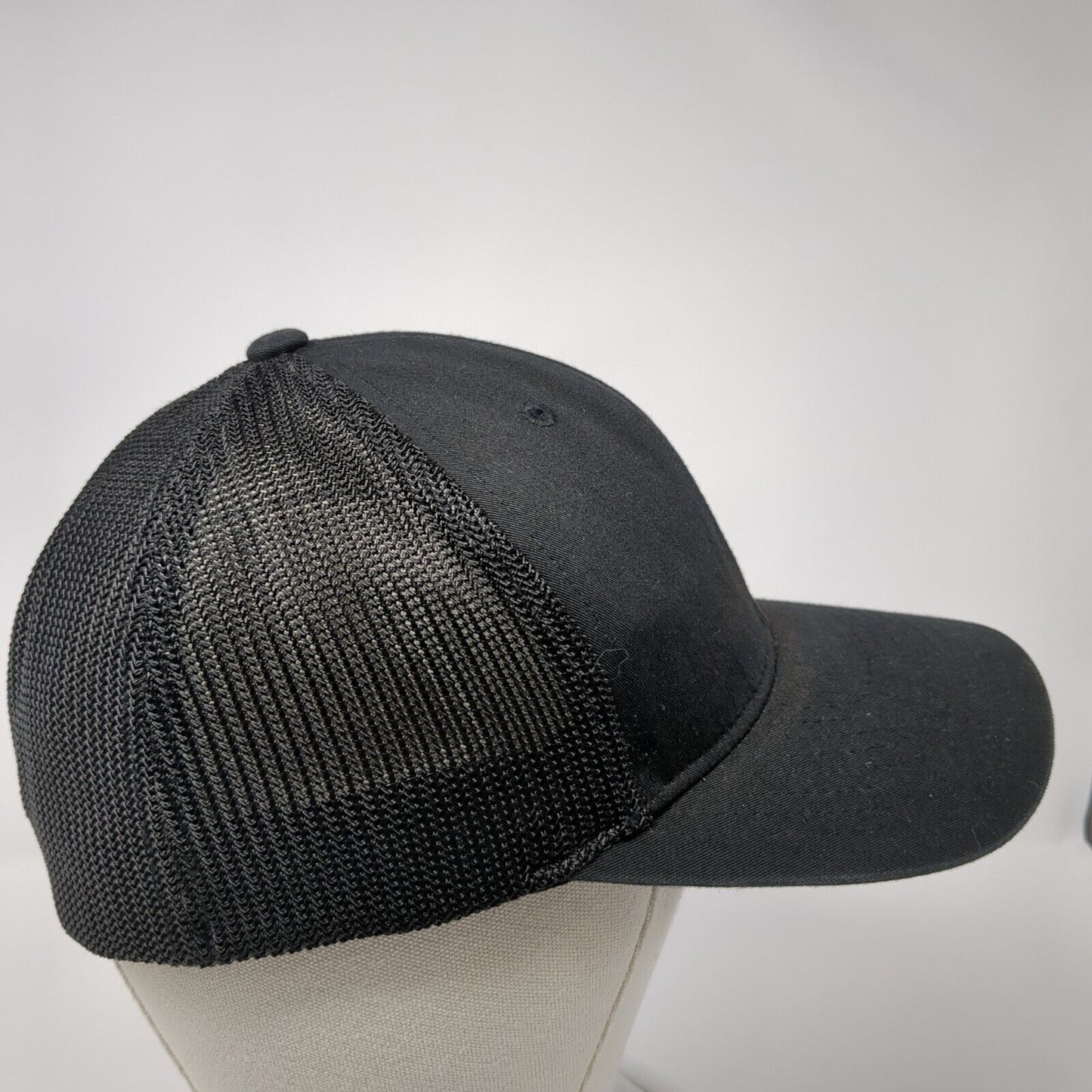 MVE 24/7 Fitted Mesh Back Trucker Hat Black L/XL Flexfit Port Authority