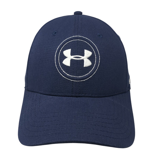 Under Armour Golf Fitted Hat Solid Blue XL Embroidered Logo Vent Holes