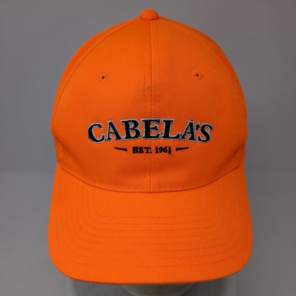 Cabela's Est. 1961 Snapback Hat Orange OS Adjustable Embroidered Outdoor Cap