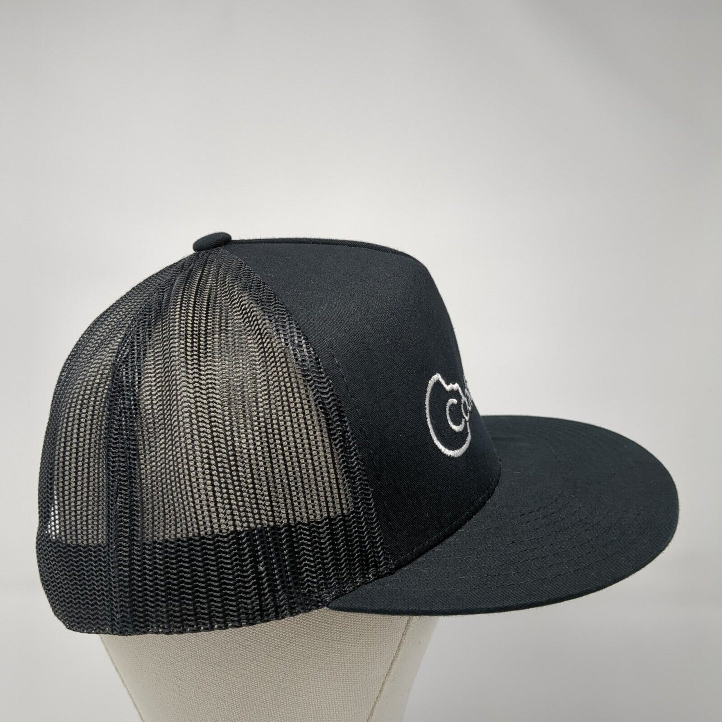 Cookie Co. Snapback Trucker Hat Black One Size Mesh Back Embroidered