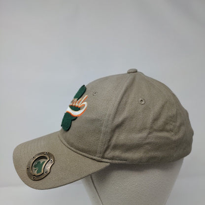Ireland Shamrock Clover Strapback Hat Tan One Size Bottle Opener