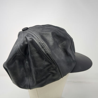 A-1 Headwear Baseball Cap Black Genuine Leather Made in USA Hat Vintage