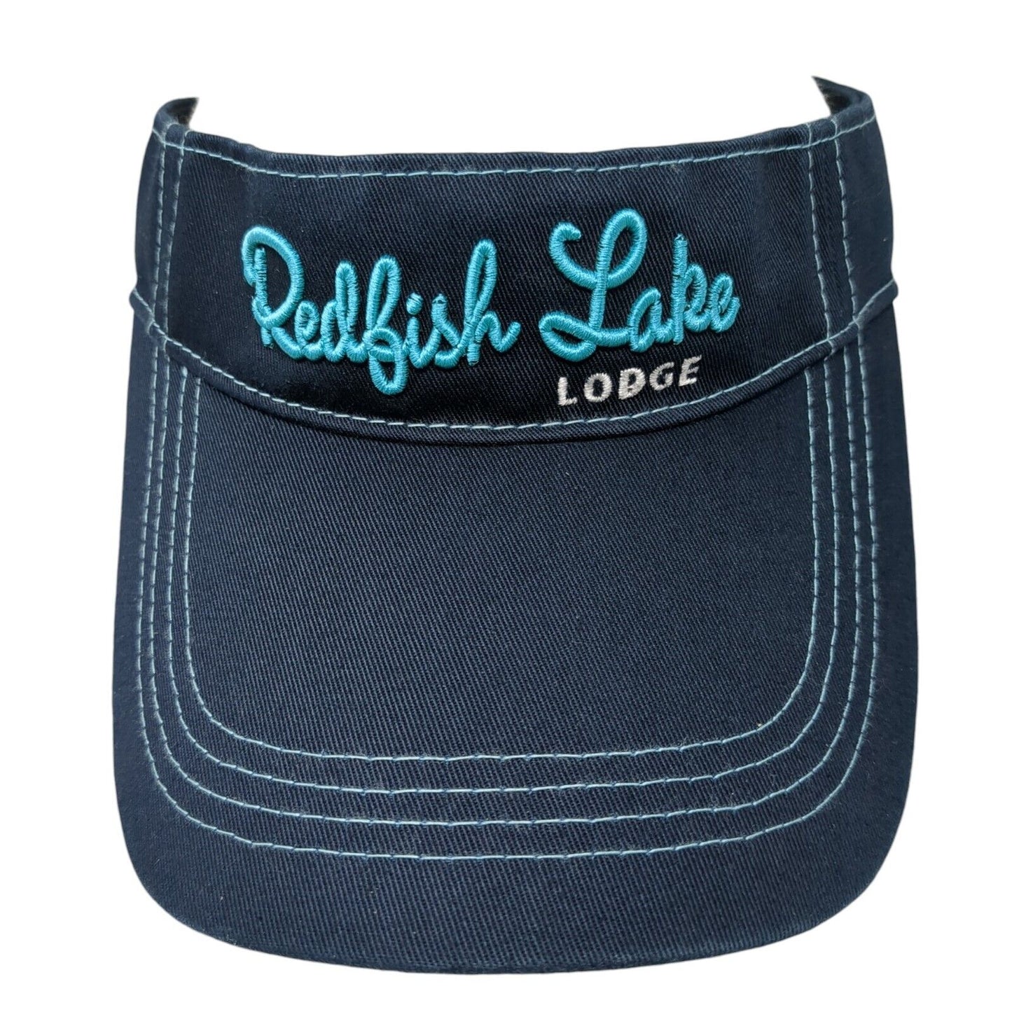 Redfish Lake Lodge Strapback Sun Visor Hat Blue One Size Gear For Sports