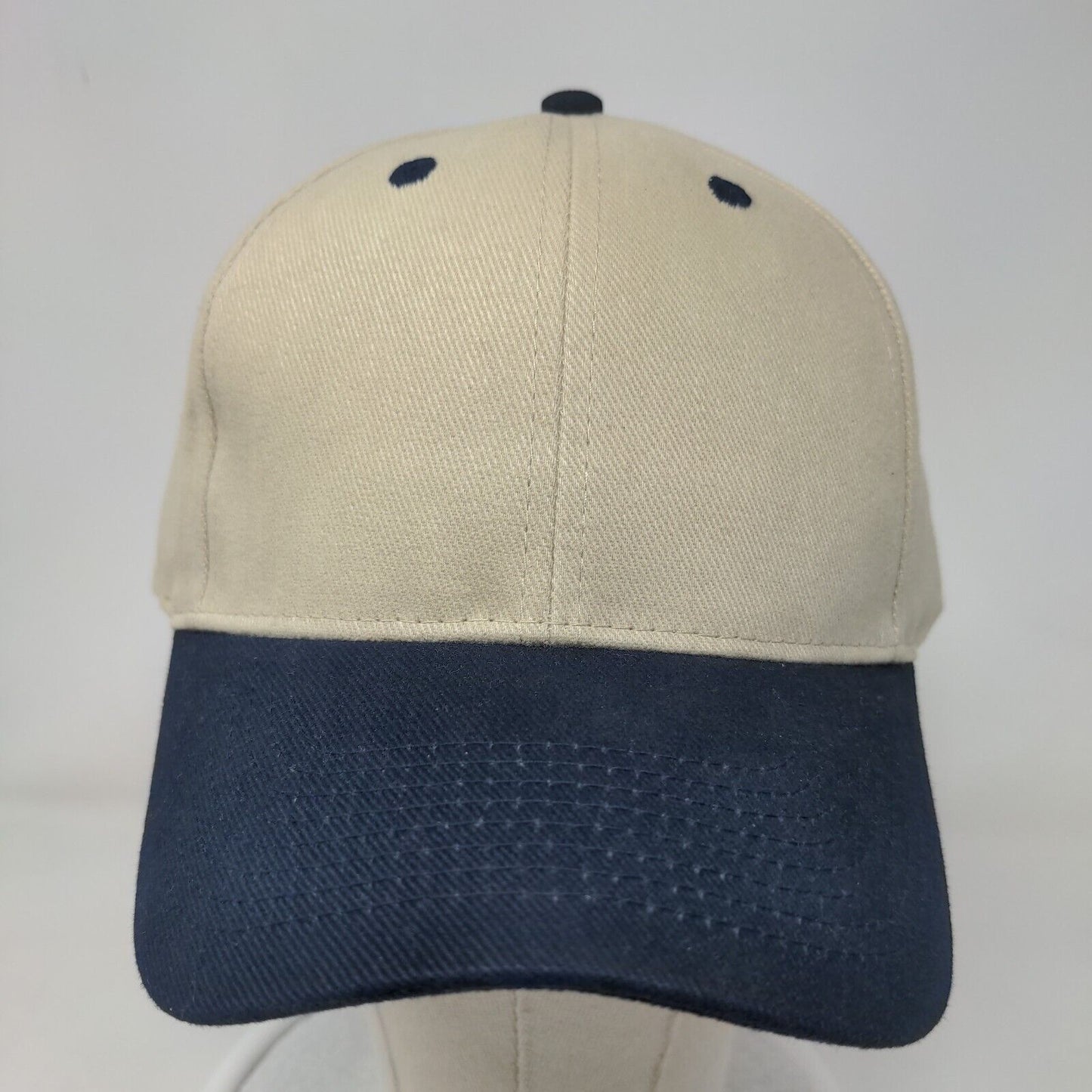 Otto Strapback Hat Tan OSFM Adjustable Vented Holes Adjustable 6 Panel Blank