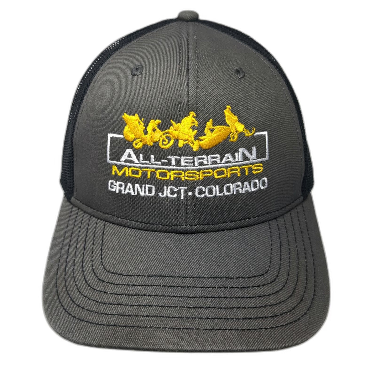 Cap America Trucker Hat Gray One Size All-Terrain Motorsports Mesh Snapback Hat