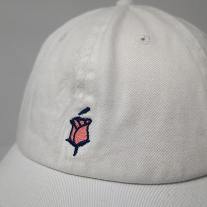 Pink Rose Babe Slideback Hat White One Size Adjustable Swish 6 Panel