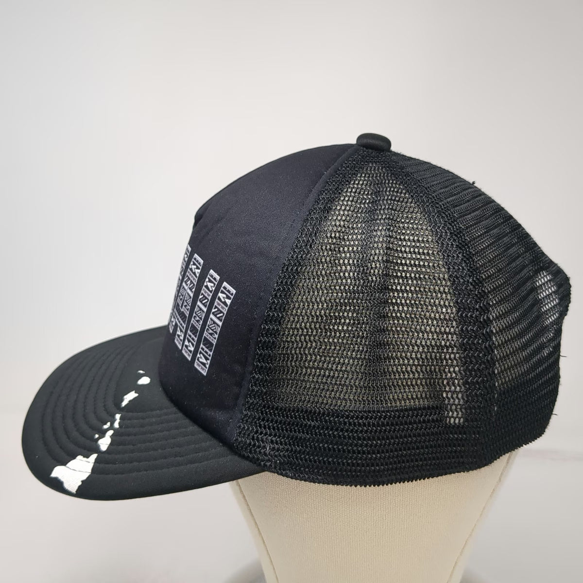 Hawaiian Headwear Trucker Hat Black One Size Islands Map Graphic Tribal Pattern
