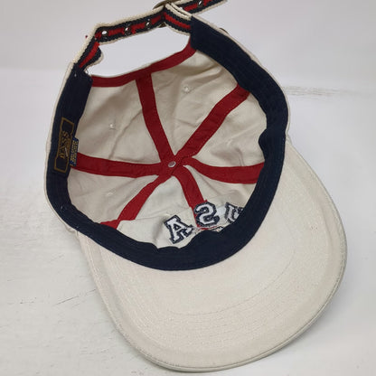 G.H. Bass Baseball Cap Beige One Size USA Shield Slideback Cotton Pattern Hat
