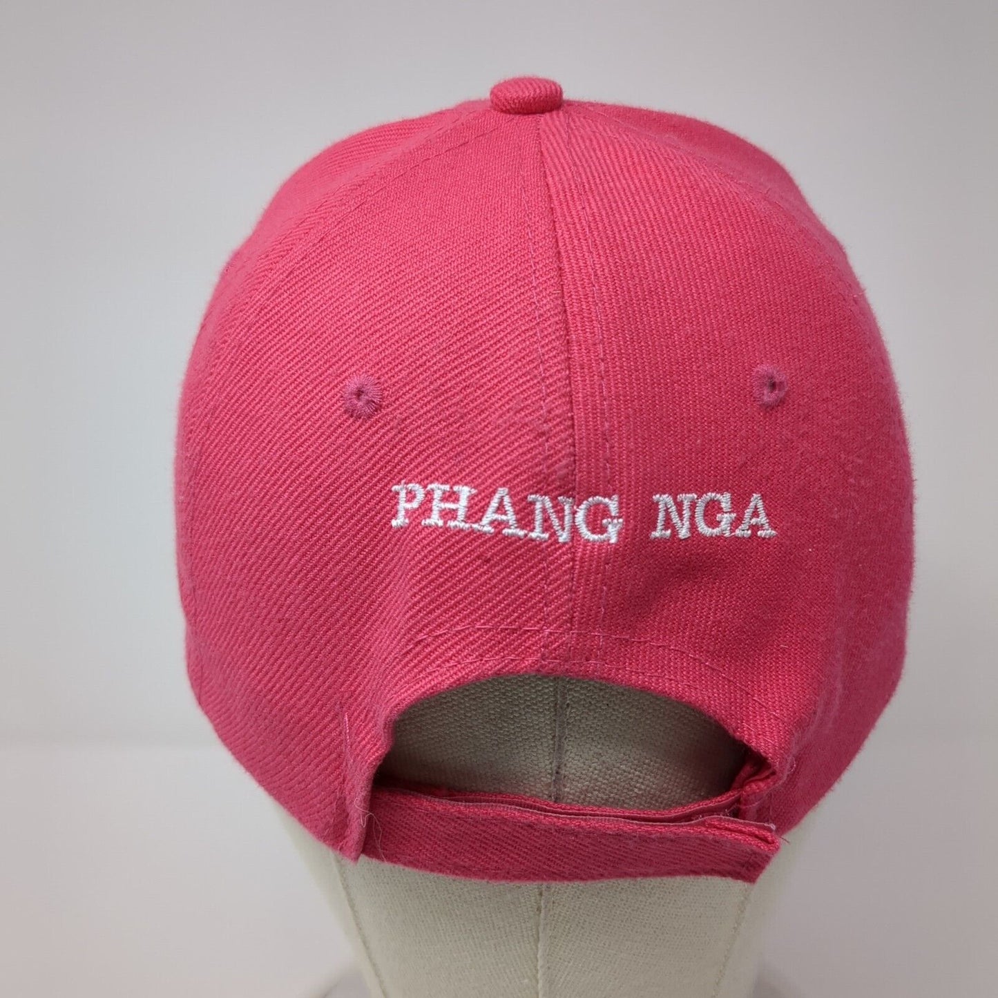 I Love Koh Yao Phang Nga Strapback Hat Pink One Size Adjustable 6 Panel