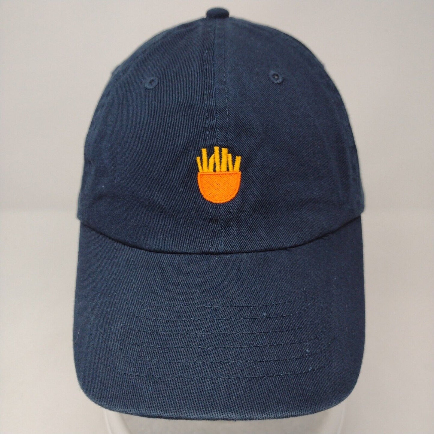 French Fries Slideback Hat Blue OSFA Adjustable Embroidered Vented Holes Cotton