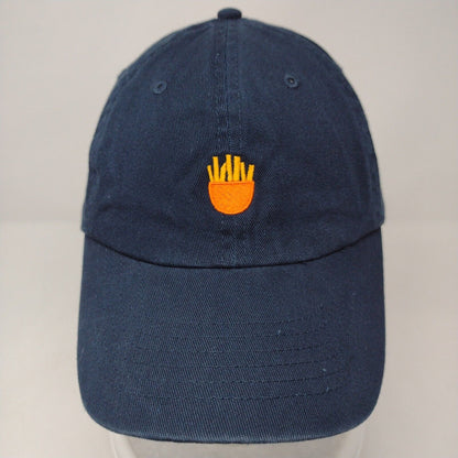 French Fries Slideback Hat Blue OSFA Adjustable Embroidered Vented Holes Cotton