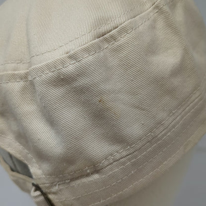 Beige Army Cap One Size Beaded Cross Floral Silver Embroidery Studs Cadet Hat