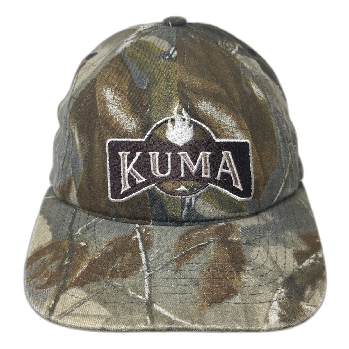 Graffiti Baseball Cap Green Brown One Size Kuma Embroidery Camo Slideback Hat