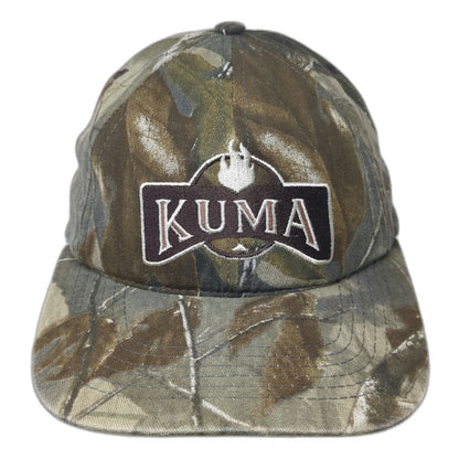 Graffiti Baseball Cap Green Brown One Size Kuma Embroidery Camo Slideback Hat