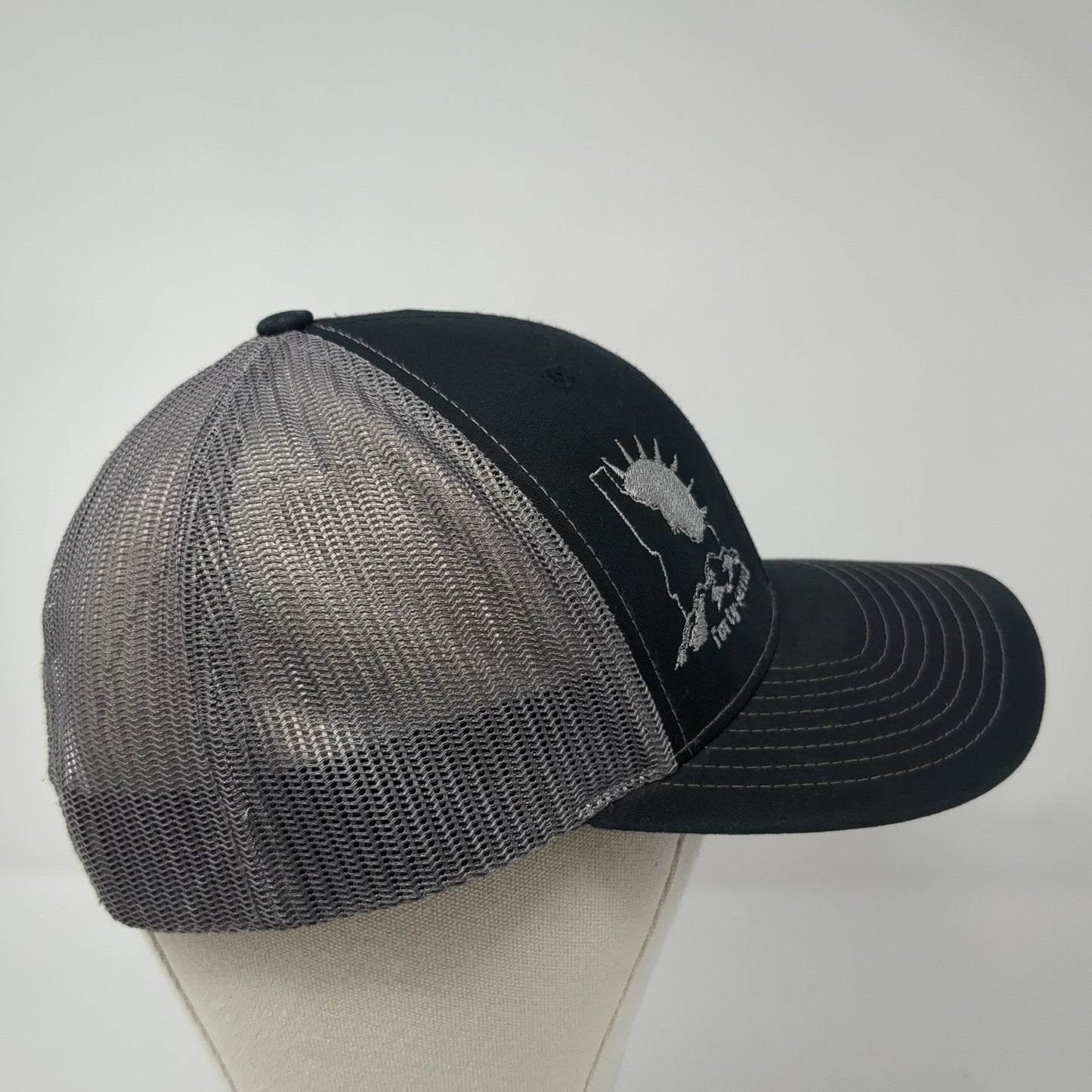 Forty-Seven Snapback Trucker Hat Black One Size Adjustable Mesh Back Richardson