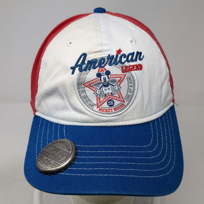 Disney Parks Baseball Cap White One Size Mickey Mouse Bottle Opener Red Blue Hat