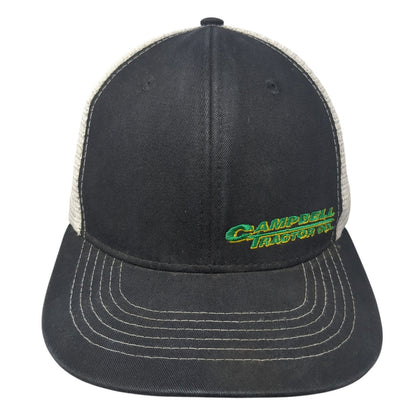 Campbell Tractor Snapback Trucker Hat Black One Size Mesh Back Vie