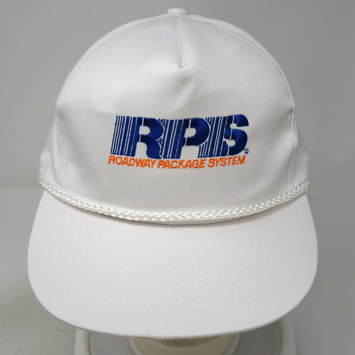 Competitive 5 Panel White Hat One Size RPS Roadway Package System Rope Slideback