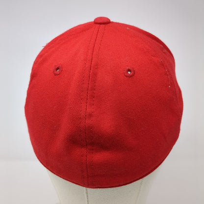 A&Z 210 Fitted Hat Red 6 7/8-7 1/4 Embroidered Vented Holes 6 Panel