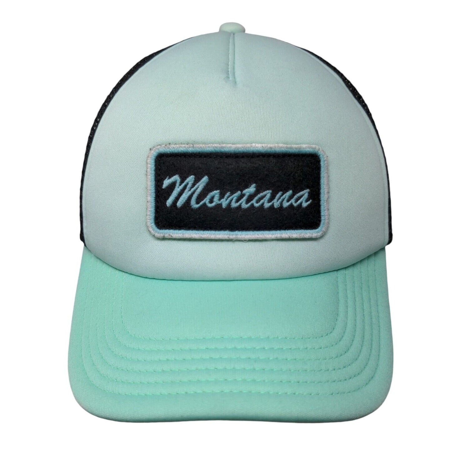 Montana Snapback Trucker Hat Bluish-Green One Size Adjustable Mesh Back Legacy