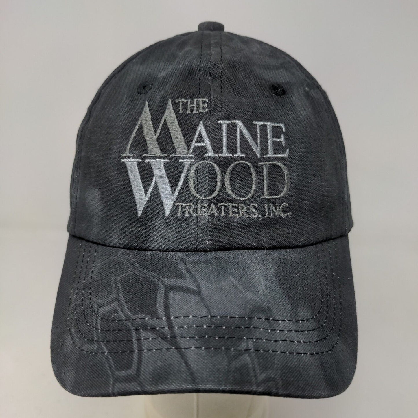 Port Authority Men's Strapback Hat Gray Maine Wood Theaters Embroidered Logo