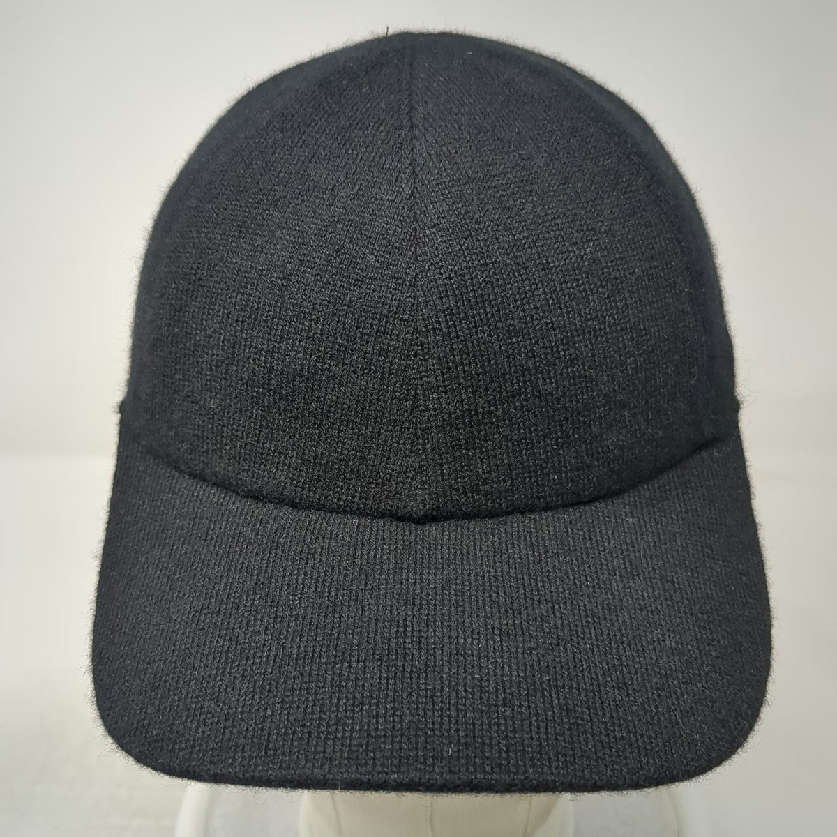 Quince Baseball Cap Black XS/S Cashmere Knit Sherpa Lined Leather Strap Hat