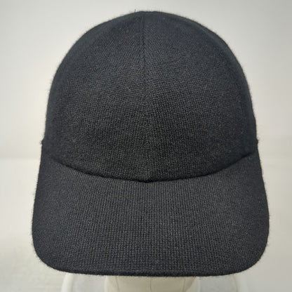 Quince Baseball Cap Black XS/S Cashmere Knit Sherpa Lined Leather Strap Hat