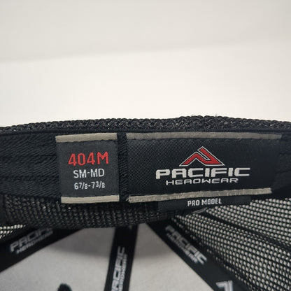 BBA 80 Fitted Trucker Hat Black 7 3/8 Embroidered Mesh Back Pacific Headwear