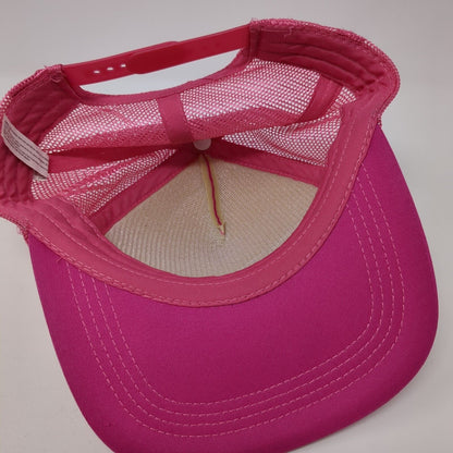 Unbranded Snapback Trucker Hat Pink One Size Adjustable Mesh Back Blank