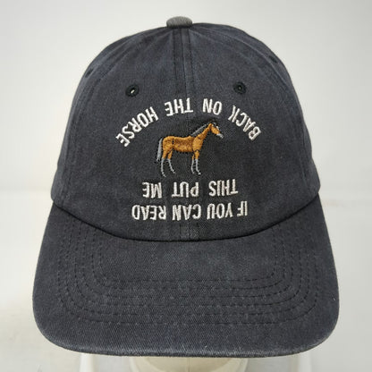 Gray Baseball Cap One Size Back On The Horse Joke Graphic Slideback Novelty Hat